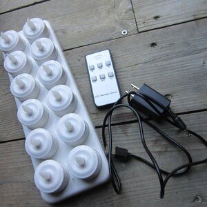 12 Pack Rechargeable Tea Light Candles LED With Remote, USB Charging, Plastic